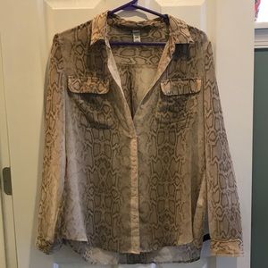 Sheer long sleeve blouse